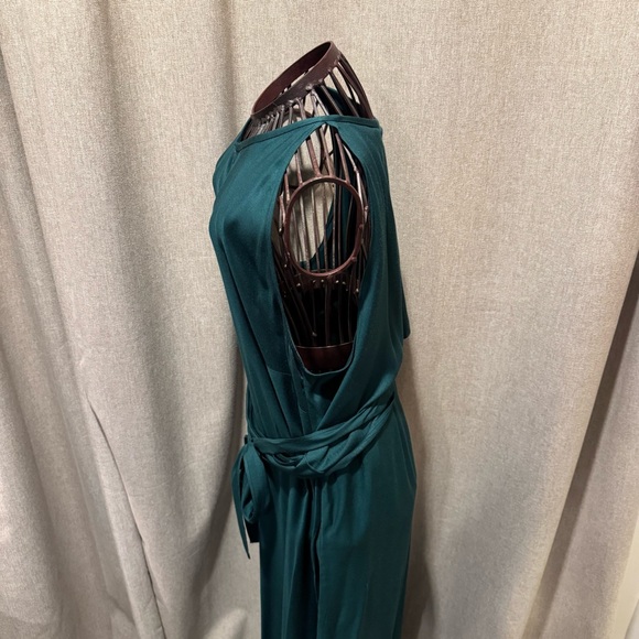 Ted Baker Meriahh Dark Green Halter Wide Leg Jumpsuit - Size 4 (US 10/12/14) - Picture 2 of 15